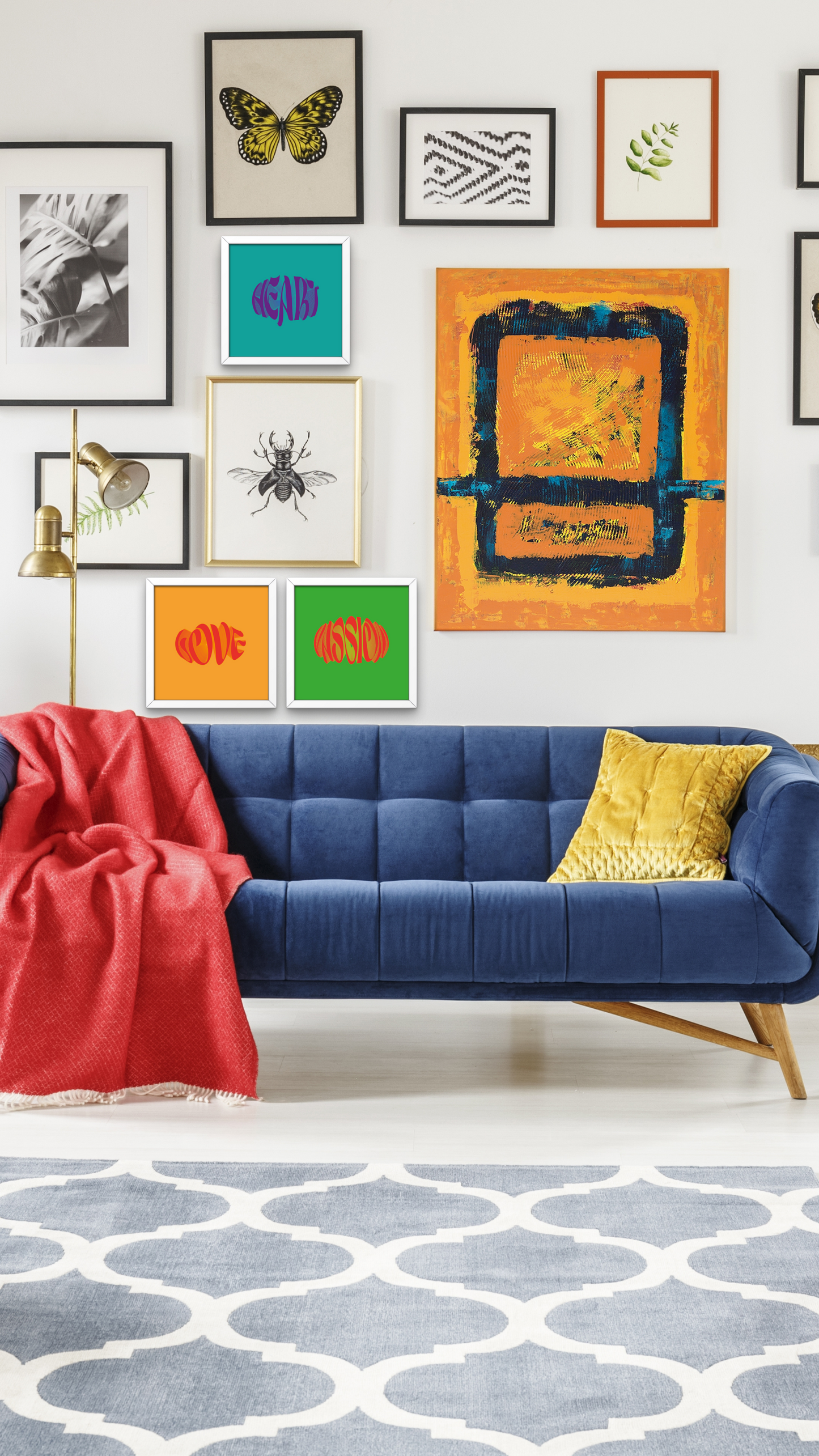 Colorful Word Beyaz Çerçeveli Tablo 25x25